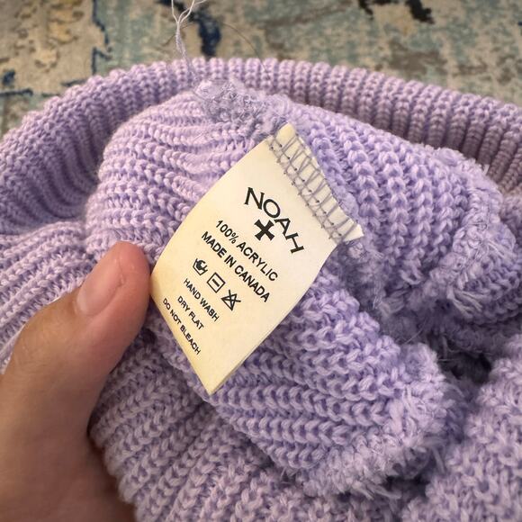 Noah NYC Core Logo Embroidered Loose Gauge Beanie Purple O/S - Picture 3 of 3